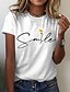 cheap T-Shirts-Women&#039;s T shirt Tee Cotton 100% Cotton Daisy Casual Weekend Print Black Short Sleeve Basic Round Neck