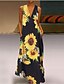cheap Maxi Dresses-Women&#039;s Shift Dress Maxi long Dress Wine Green White Black Navy Blue Sleeveless Floral / Botanical Floral Spring Summer V Neck Casual Vintage 2021 S M L XL XXL 3XL 4XL 5XL