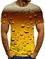 preiswerte Herren T-Shirts &amp; Tank Tops-Herren Shirt T Shirt Tee Graphic Beer Rundhalsausschnitt Rot / Weiß Gelb Rot Blau Gold 3D Druck Plus Size Täglich Ausgehen Kurzarm Plissee Druck Kleidung Kleidung Streetwear Übertrieben