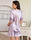 cheap Sleep &amp; Lounge-Women&#039;s Pajamas Nightgown Nighty Pjs 1 PCS Pure Color Simple Casual Comfort Party Home Daily Satin Gift V Neck Short Sleeve Vintage Style Summer Spring Light Pink Pink