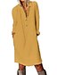 abordables Vestimenta de Mujeres-Falda de manga larga de lino y algodón de color sólido para mujer de otoño