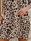 billige Afslappede kjoler-Dame Mini kjole Skift Kjole Gitter Leopard prikker Trykt mønster Halvlange ærmer Sommer Forår Udhulet Sexet Rund hals Løstsiddende 2023 S M L XL