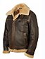 cheap Best Sellers-Men&#039;s Jacket Pocket Regular Coat Brown Street Sporty Single Breasted Winter Turndown Regular Fit M L XL XXL 3XL 4XL / Faux Leather / Long Sleeve