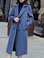 cheap Coats &amp; Trench Coats-Women&#039;s Coat Long Asian Size Coat Black Blue Beige Daily Peaked Lapel Regular Fit M L XL XXL