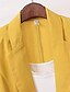 cheap Plus Size Outerwear-Women&#039;s Plus Size Blazer Pocket Button Plain Vacation Going out Shirt Collar Long Sleeve Fall Spring Regular White Black Yellow L XL XXL 3XL 4XL