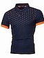 cheap Polos-Golf Shirt Tennis Shirt Multi Color Dot Collar Street Sports Outdoor Short Sleeve Tops Casual Fashion Breathable Comfortable Navy Wine Red White