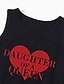 cheap Family Look Sets-Mommy and Me Valentines Cotton Dresses Daily Cartoon Heart Letter Print Black Knee-length Sleeveless Tank Dress Casual Matching Outfits / Summer / Long / Cute