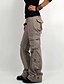 baratos Pants-Mulheres Atrevido Calças Misto de Algodão Moda Cintura Média Casual Comprimento total Micro-Elástica Tecido Conforto Cinzento S