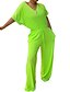 cheap Women&#039;s Plus Size Bottoms-Women&#039;s Plus Size Jumpsuit Drawstring Pocket Solid Color Casual Daily Streetwear Chino Full Length Natural Spring Summer Green Black Gray L XL XXL 3XL