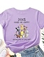 abordables Camiseta-Mujer Camiseta Perro Diario Manga Corta Escote en U Básico Algodón Regular S