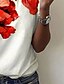 abordables T-shirts-Mujer Camiseta Floral Graphic Casual Festivos Fin de semana Blanco Estampado Manga Corta Vintage Básico Escote Redondo Ajuste regular