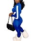 abordables Combinaisons femme-Costume de chat Femme Rayé Fermeture éclair Actif Mao sport du quotidien Manches Courtes Standard Bleu S Printemps