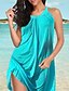 abordables Cover-Ups-Mujer Bañadores Tapadera Vestido de playa Normal Traje de baño Color sólido De Gran Tamaño Negro Azul Piscina Morado Rojo Beige Trajes de baño Activo Básico Deportes / Vacaciones / nuevo