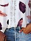 baratos Blusas Plus Size-Mulheres Plus Size Blusas Camiseta Gráfico Manga Curta Renda Imprimir Roupa de rua Assimétrico Algodão Spandex Jersey Diário Para Noite Primavera Verão Branco / Decote V / Tamanho Grande / Decote V