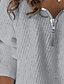 cheap Hoodies &amp; Sweatshirts-Women&#039;s Pullover Sweater Jumper Knit Zipper Knitted V Neck Solid Color Daily Stylish Basic Essential Fall Winter White Blue S M L / Long Sleeve / Casual / Regular Fit
