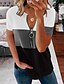 economico T-shirts-Per donna maglietta Cerniera Di base Essenziale Multicolor Estate Standard Rosa bianco blu albicocca rosso bianco grigio nero nero grigio blu verde bianco grigio