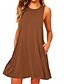 cheap Casual Dresses-Casual Dress Mini Dress Light Coffee Black Dark Red Summer Spring 2023 S M L XL 2XL
