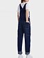 cheap Jumpsuits &amp; Rompers-Women&#039;s Overall Solid Color Pocket Casual Square Neck Street Casual Sleeveless Regular Fit Navy Blue S M L Spring