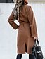 cheap Coats &amp; Trench Coats-Women&#039;s Trench Coat Coat Lace up Pocket Long Coat White Black Khaki Beige Street Casual Open Front Fall Turndown Regular Fit S M L XL XXL / Winter