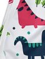 billige Badeklær til gutter-Barn Gutt One Piece Strandshorts Badedrakt Trykt mønster Badetøy Dinosaur Hvit Aktiv Svømming Badedrakter 3-10 år / Sommer