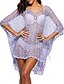 cheap Cover-Ups-Women&#039;s Swimwear Cover Up Beach Dress Normal Swimsuit Pure Color Hole Light Blue White Black Gray Purple V Wire Bathing Suits Vacation Fashion New / Sexy / Modern