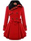cheap Furs &amp; Leathers-Women&#039;s Pea Coat Long Coat Duble Breasted Dress Coat Belted Winter Coat Warm Windproof Trench Coat Slim Fit Elegant Casual Jacket Long Sleeve Outerwear