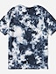 cheap Family Look Sets-Family Look T shirt Tops Causal Tie Dye Letter Print Deep Blue Short Sleeve Casual Matching Outfits / Summer