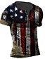 cheap T-Shirts-American Flag Mens 3D Shirt For Independence Day | Black Summer Cotton | Graphic Prints Vintage Designer Men&#039;S 3D Tee Outdoor Casual Daily Red Brown Green Short Sleeve