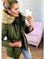 cheap Down&amp; Parkas-Winter Jacket with Fur Collar for Women
