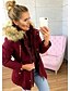 preiswerte Damen Daunenjacken &amp; Parkas-Damen Winterjacke Wintermantel Casual Windundurchlässig warm halten Reisverschluss Pelzkragen Casual Streetstyle Kapuzenpullover Regular Fit Oberbekleidung Winter Herbst Langarm Schwarz Blau Rosa S M