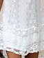preiswerte Casual Kleider-Damen Minikleid Etuikleid Weiß Ärmellos Spitze Einfarbig Rundhalsausschnitt Frühling Sommer Stilvoll Sexy 2022 S M L XL XXL