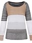 cheap Sweaters-Women&#039;s Pullover Sweater Pullover Jumper Jumper Knit Hollow Out Thin Crew Neck Color Block Daily Weekend Stylish Basic Fall Winter Green Pink S M L / Long Sleeve / Casual / Regular Fit