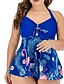 cheap Tankini-Women&#039;s Swimwear Tankini 2 Piece Plus Size Swimsuit Flamingo Open Back Printing for Big Busts Green Black Blue V Wire Camisole Bathing Suits Vacation Fashion Sexy / Modern / New / Padded Bras