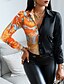 cheap Tops &amp; Blouses-Floral Leopard Graphic Blouse for Women