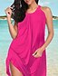 abordables Cover-Ups-Mujer Bañadores Tapadera Vestido de playa Normal Traje de baño Color sólido De Gran Tamaño Negro Azul Piscina Morado Rojo Beige Trajes de baño Activo Básico Deportes / Vacaciones / nuevo