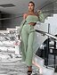cheap Two Piece Sets-Women&#039;s Sexy Plain Casual Holiday Two Piece Set Off Shoulder Pant Wide leg pants Bell bottoms Tube Top Crop Top Pants Sets Tops