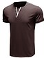 billige Men&#039;s-Herre T-shirt ærme Farveblok V-hals Standard Sommer Vinrød Blå Hvid Sort Grå