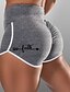 billige Pants-Dame Shorts  Bukse treningsklær Medium Midje Fritidssport Kort Mikroelastisk Bokstaver Komfort Blå S / Tynn