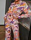 cheap Two Piece Sets-Women&#039;s Streetwear Painting Casual Daily Wear Two Piece Set Shirt Collar Pant Wide leg pants Bell bottoms Blouse Pants Sets Print Tops