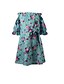 cheap Family Look Sets-Mommy and Me Dresses Daily Floral Graphic Ruched Light Blue Knee-length Half Sleeve Adorable Matching Outfits / Spring / Summer / Cute / Print