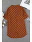 billige Tops &amp; Blouses-Dame Bluse Skjorte Blomster Tema Blomstret Prikker Blad Krave Trykt mønster Afslappet Gade Toppe Grøn Lysebrun Orange / 3D-udskrivning