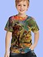 billige T-shirts &amp; Trøjer til Drenge-Børn Drenge T-shirt Kortærmet Grå 3D-udskrivning Dyr Daglig udendørs Aktiv 4-12 år / Sommer