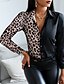 cheap Tops &amp; Blouses-Floral Leopard Graphic Blouse for Women
