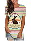 cheap T-Shirts-Women&#039;s Casual Weekend Easter T shirt Tee Floral Happy Easter Short Sleeve Floral Rabbit Animal Round Neck Print Basic Tops Green Purple Pink S / 3D Print