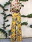 abordables Jumpsuits &amp; Rompers-Combinaison Femme Floral Imprimer Vêtement de rue Col Ras du Cou Intérieur du quotidien Manche Courte Standard Vert S Printemps