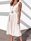 cheap Women&#039;s Jumpsuits-Women&#039;s Jumpsuit Solid Color Lace up Button Casual Round Neck Straight Street Casual Sleeveless Regular Fit White Pink S M L Spring