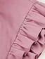 abordables Combinaisons femme-Combinaison-pantalon Femme Couleur unie Lacet A Volants Elégant Col Roulé Soirée Sortie Manches Courtes Standard Noir S Printemps