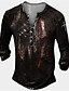 cheap Men&#039;s Socks-Men&#039;s Henley Shirt T shirt Tee Graphic Mask 3D Print Henley Plus Size Street Casual Long Sleeve Button-Down Print Tops Basic Casual Classic Big and Tall Black / Gray Red