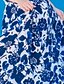 billige Stilsett til familien-mamma og meg kjoler grafisk blomster daglig print blå ermeløs maxi mamma og meg antrekk søte matchende antrekk