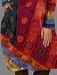billige Uformelle kjoler-Dame Midikjole Skiftkjole Blå Rød Langermet Trykt mønster Trykt mønster Rund hals Høst Vår Fritid 2022 M L XL XXL 3XL / Løstsittende